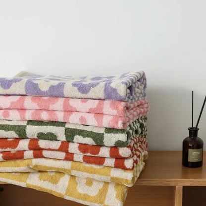 Plaid Flower | Organic Cotton Bath Towel